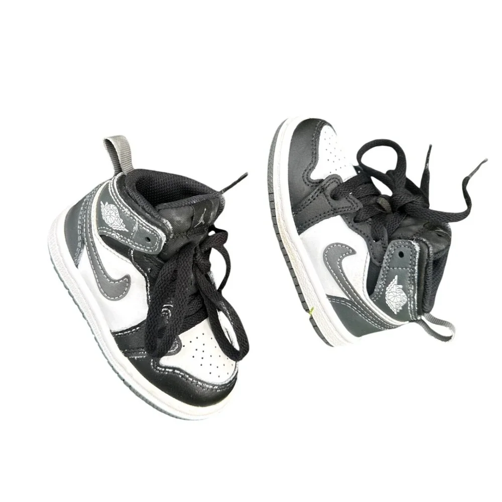 Nike Jordan 1 Mid Infant Baby Sneakers Size 5 Iron Grey Shoes